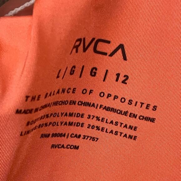 RVCA La Jolla Bikini‎ Top in Coral Size Large NWT - Picture 8 of 10